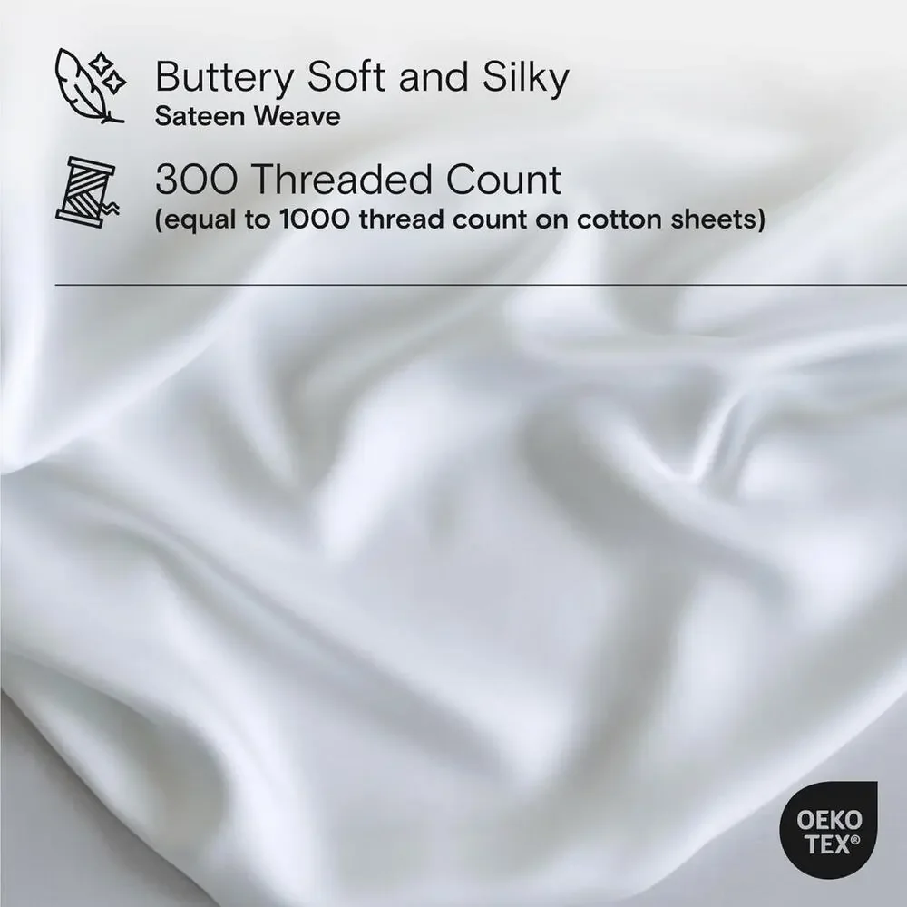 NWT Sijo DOZ Bamboo Sheet Set 3 PC- 2 Pillowcases 1 Fitted Sheet Snow Full